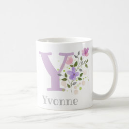Monogramm Buchstaben Y und Christlicher Name Kaffeetasse