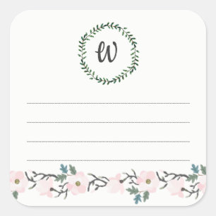 Monogramm-Buchzeichen, feminine Buchaufkleber