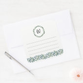 Monogramm-Buchzeichen, geschlechtsneutraler Aufkle Quadratischer Aufkleber (Umschlag)