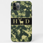 Monogramm Buck Deer Jagd auf grüne Camouflage Case-Mate iPhone Hülle (Rückseite)