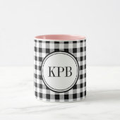 Monogramm Buffalo Karo 11oz. Combo-Getränke Tasse (Zentrum)