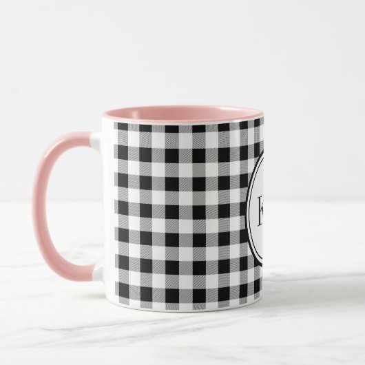 Monogramm Buffalo Karo 11oz. Combo-Getränke Tasse (Links)
