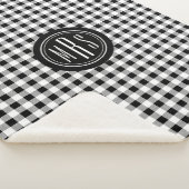Monogramm, Buffalo-Karo Kariert Schwarz und Weiß Sherpadecke (3/4)