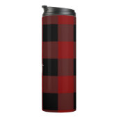 Monogramm Büffel kariert Thermosbecher (Nach rechts gedreht)