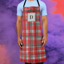 Monogramm Büffel karierte Tartan Rot graue Wasserf