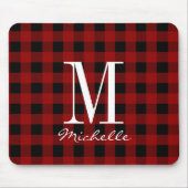 Monogramm-Büffel-Karo-Muster Mousepad (Vorne)