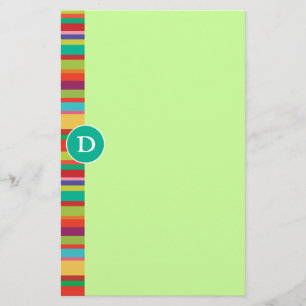 Monogramm-bunte Streifen-kundengerechtes Briefpapier