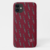 Monogramm Burgund Bassoon Case-Mate iPhone Hülle (Rückseite)
