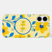 Monogramm Butter Gelb und Blau Case-Mate iPhone Hülle (Rückseite (Horizontal))