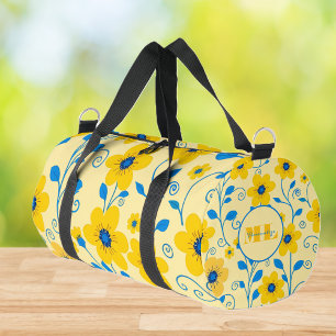 Monogramm Butter Gelb und Blau Duffle Bag