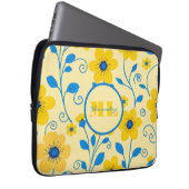 Monogramm Butter Gelb und Blau Laptopschutzhülle (Vorne Rechts)
