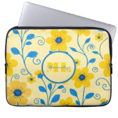 Monogramm Butter Gelb und Blau Laptopschutzhülle (Vorderseite)