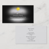 Monogramm Buttercup-Blume, Metallaussehen Visitenkarte (Vorne/Hinten)