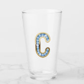 Monogramm C - 16 oz Glas (Vorderseite)