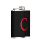 Monogramm C auf schwarz Flachmann (Rechts)