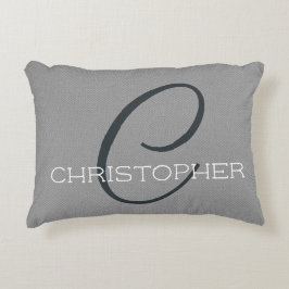 Monogramm C Erstgrau personalisiert Dekokissen