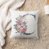 Monogramm C Floral Kissen (Decke)