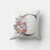 Monogramm C Floral Kissen (Rückseite)