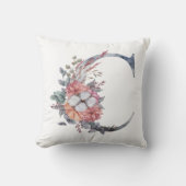 Monogramm C Floral Kissen (Vorderseite)