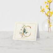 Monogramm C florale Note Card Gold Karte (Gelbe Blume)