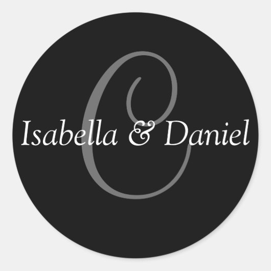 Monogramm C Hochzeitsticker für Siegel Runder Aufkleber (Vorderseite)