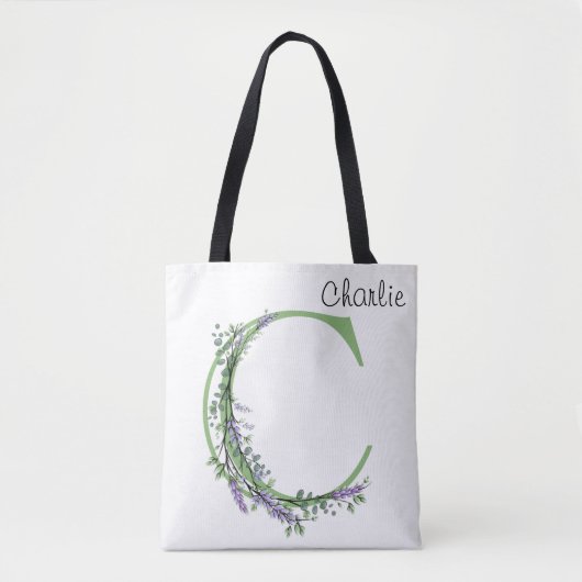 Monogramm C Lavendel Eucalyptus Tasche (Vorderseite)