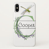 Monogramm C-Lavendel Eukalyptus mit Dragonfly Case-Mate iPhone Hülle (Rückseite)