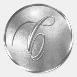 Monogramm C NONMETALLIC Silver Umschlag Aufkleber