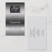 Monogramm, Carpenter Business, Metallic-Effekt Visitenkarte (Vorne/Hinten)
