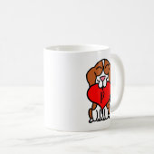 Monogramm Cartoon Beagle Herz Kaffeetasse (VorderseiteRechts)
