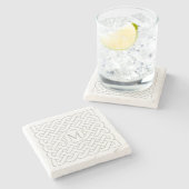 Monogramm Celtic Knot Irish Steinuntersetzer (Seitenansicht)