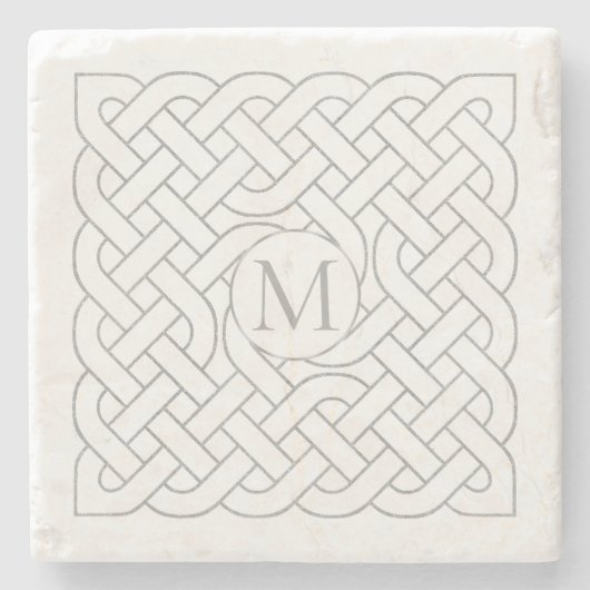 Monogramm Celtic Knot Irish Steinuntersetzer (Vorderseite)