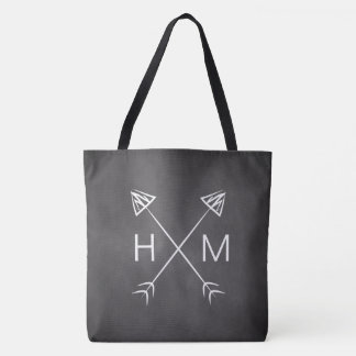 Monogramm-Chalkboard-Pfeile Erstboho Bohemisch Tasche