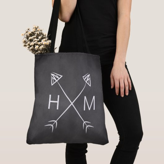 Monogramm-Chalkboard-Pfeile Erstboho Bohemisch Tasche (Von Nahem)