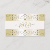 Monogramm Champagner Gold und Creme an Verzierten  Visitenkarte (Vorderseite)