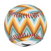 Monogramm-Chevron-Hintergrundmuster Baseball (Rückseite)
