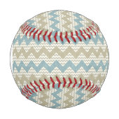 Monogramm-Chevron-Muster auf Leinenstruktur Baseball (Vorderseite)