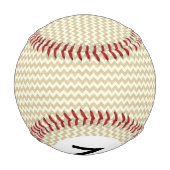 Monogramm Chevron-Muster Baseball (Rückseite)