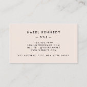 Monogramm | Chic Blush Pink Einfach elegant Klassi Visitenkarte (Rückseite)