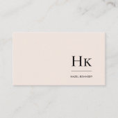 Monogramm | Chic Blush Pink Einfach elegant Klassi Visitenkarte (Vorderseite)