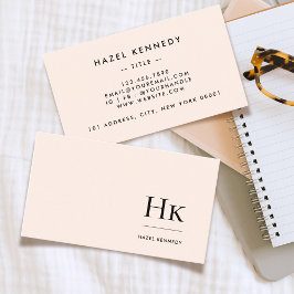 Monogramm | Chic Blush Pink Einfach elegant Klassi Visitenkarte