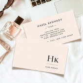 Monogramm | Chic Blush Pink Einfach elegant Klassi Visitenkarte