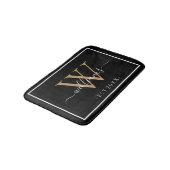 Monogramm Chic Gold Schrift Namen Hochzeitsdatum S Badematte (Schrägansicht)