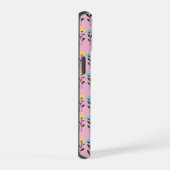 Monogramm Chic Grau Blumenmuster iPhone 15 Hülle (Rechte Seite)