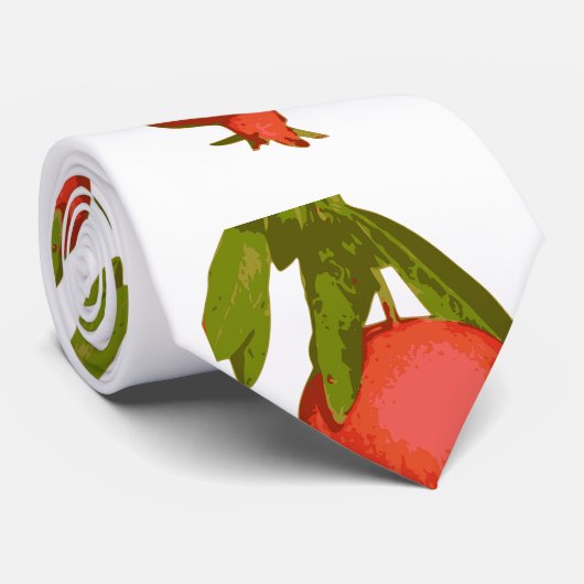 Monogramm Chic Red Botanical Pomegranat Krawatte (Gerollt)