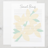 Monogramm Chic Schriftname Schreibwarenpapier (Vorne/Hinten)