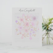 Monogramm Chic Schriftname Schreibwarenpapier (Stehend Vorderseite)