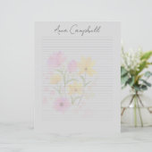 Monogramm Chic Schriftname Schreibwarenpapier (Stehend Vorderseite)