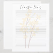 Monogramm Chic Schriftname Schreibwarenpapier (Vorne/Hinten)