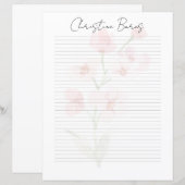 Monogramm Chic Schriftzug Name Schreibwarenpapier (Vorne/Hinten)